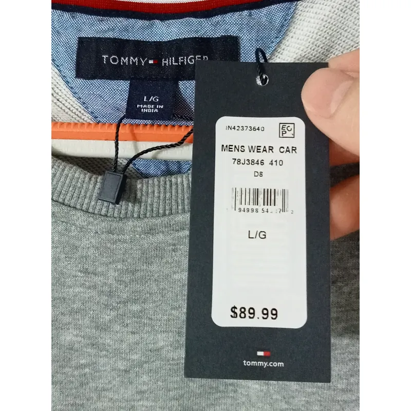 Áo sweater Tommy Hilfiger thêu chữ & logo màu xám 719765