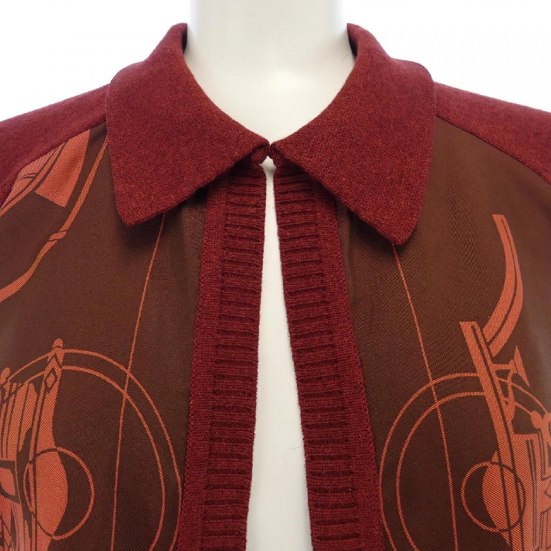 【Vintage】HERMES EX-LIBRIS Tulle Rêne. Áo khoác cardigan 633841