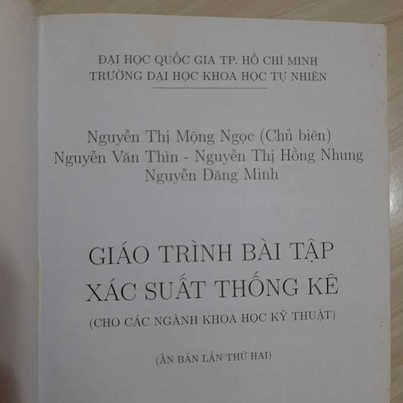 Giáo trình bài tập xác suất thống kê ( Trường ĐH Quốc Gia TP.HCM) 325163