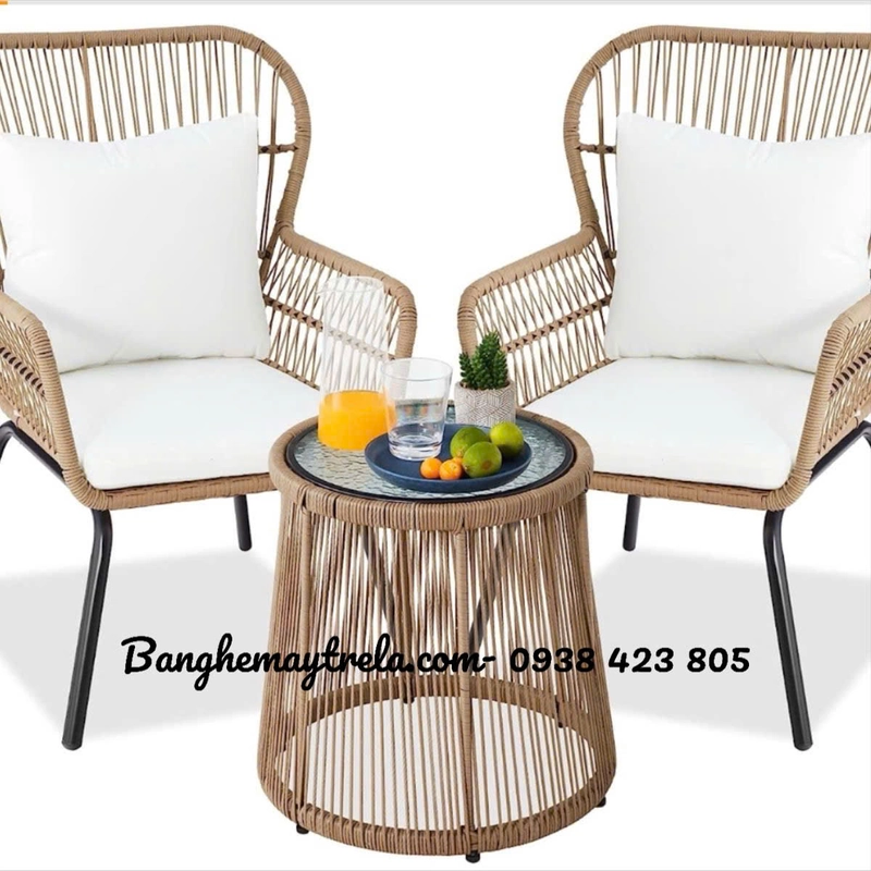 Bàn ghế mây nhựa ban công 450757