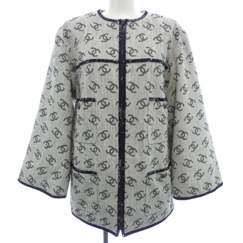 Áo khoác không cổ CHANEL 637183