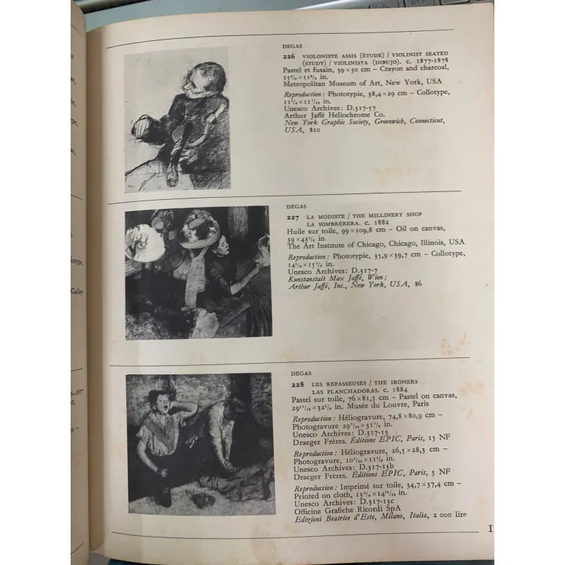 CATALOGUE DE REPRODUCTIONS EN COULEURS DE PEINTURES 1860 À 1961 - UNESCO 795864