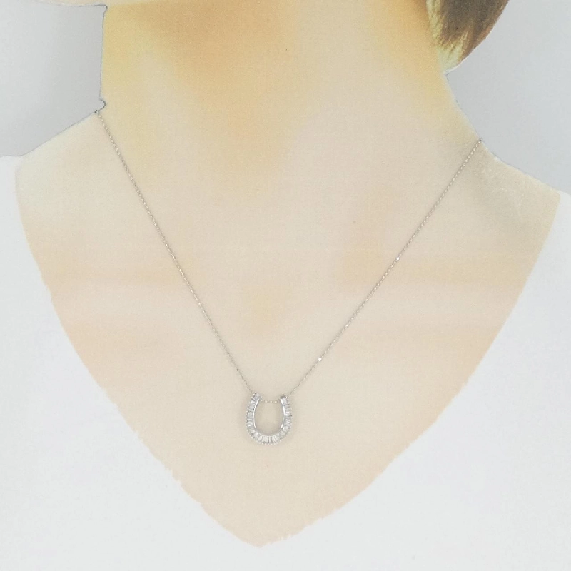 K18WG Mặt dây chuyền hình móng ngựa kim cương 0.30CT - Hàng hiệu Authentic 863047