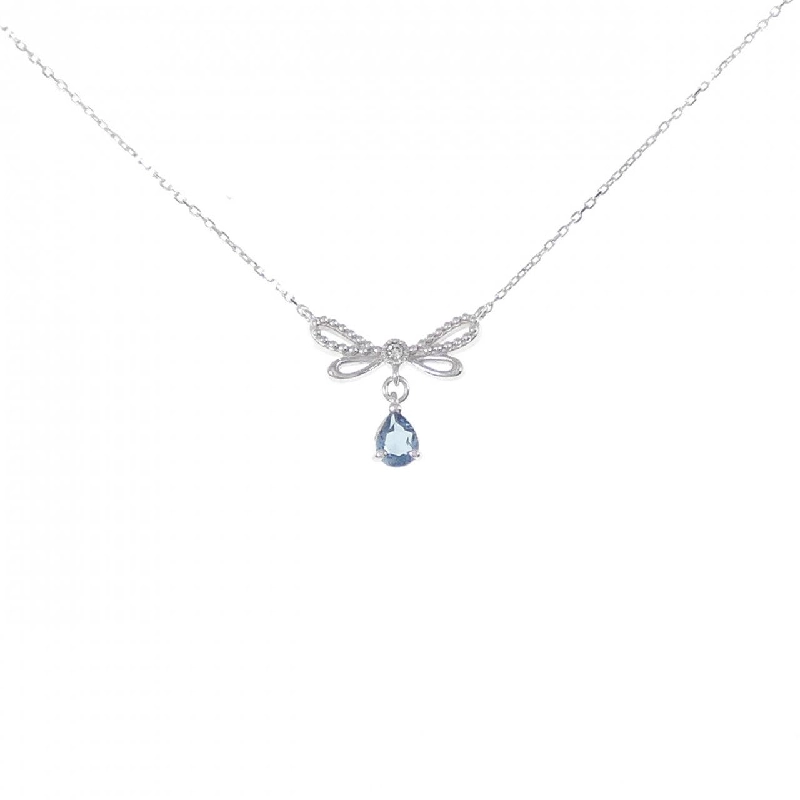 K18WG Blue Topaz Necklace - Hàng hiệu Authentic 865038