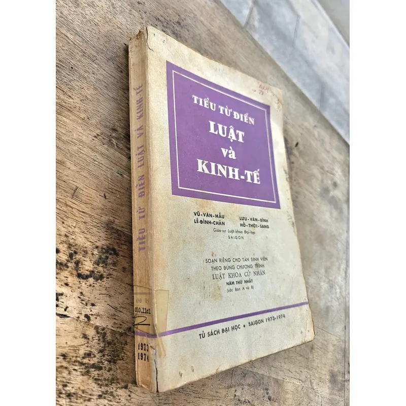 Tiểu Tự điển Luật và Kinh tế m_Đào tạo Cử nhân Luật_ Vũ Văn Mẫu(Sách xưa, hiếm gặp) 698665