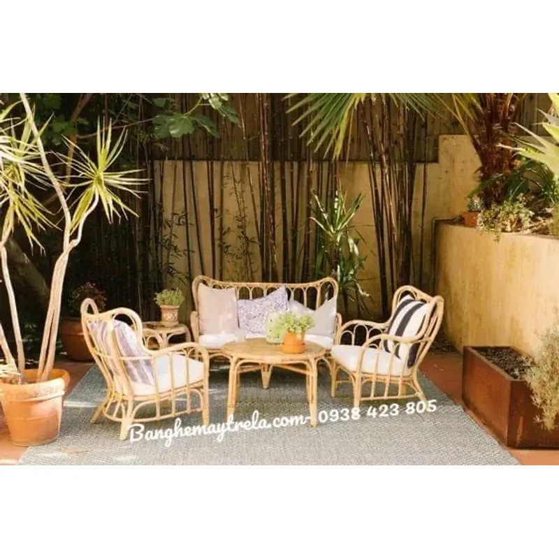 Bàn ghế mây phòng khách hiện đại 779406