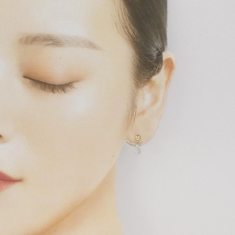 K18YG Đá mặt trăng Bông tai - Hàng hiệu Chính hãng 872926