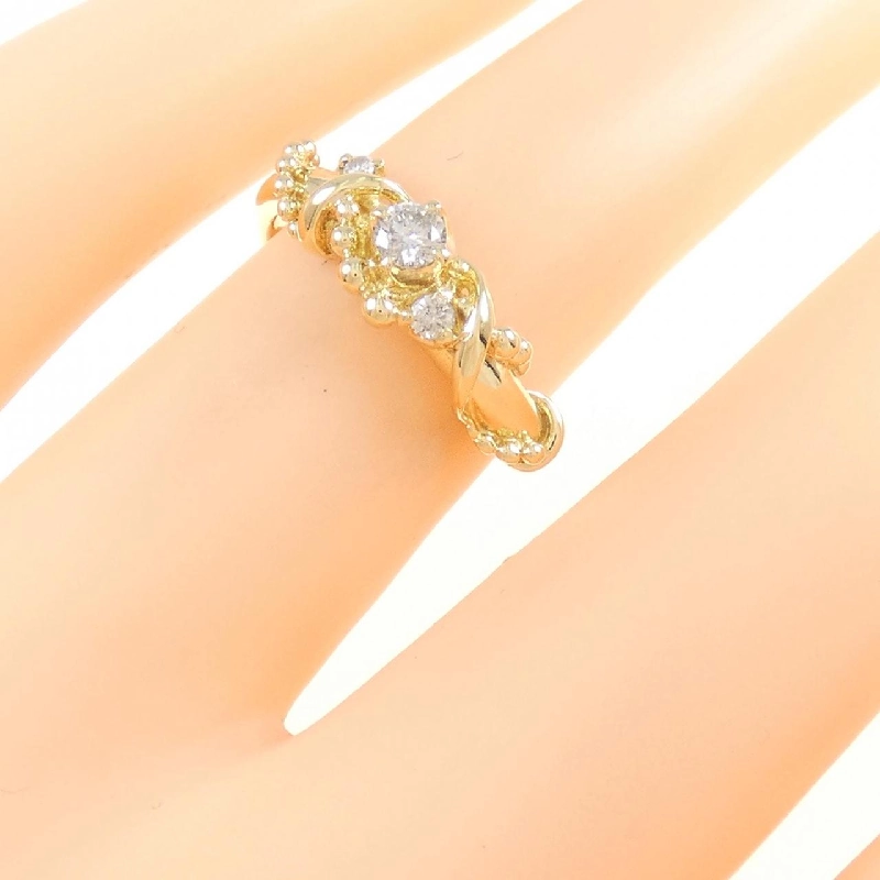 Nhẫn kim cương K18YG 0.14CT 673491