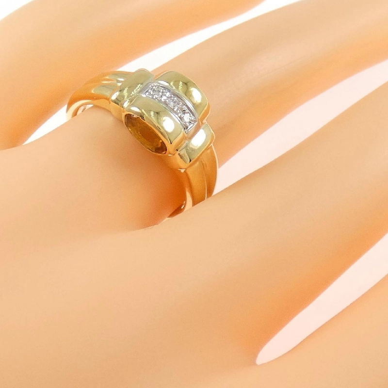 Nhẫn đá màu K18YG/PT900 - Hàng hiệu Authentic 850879