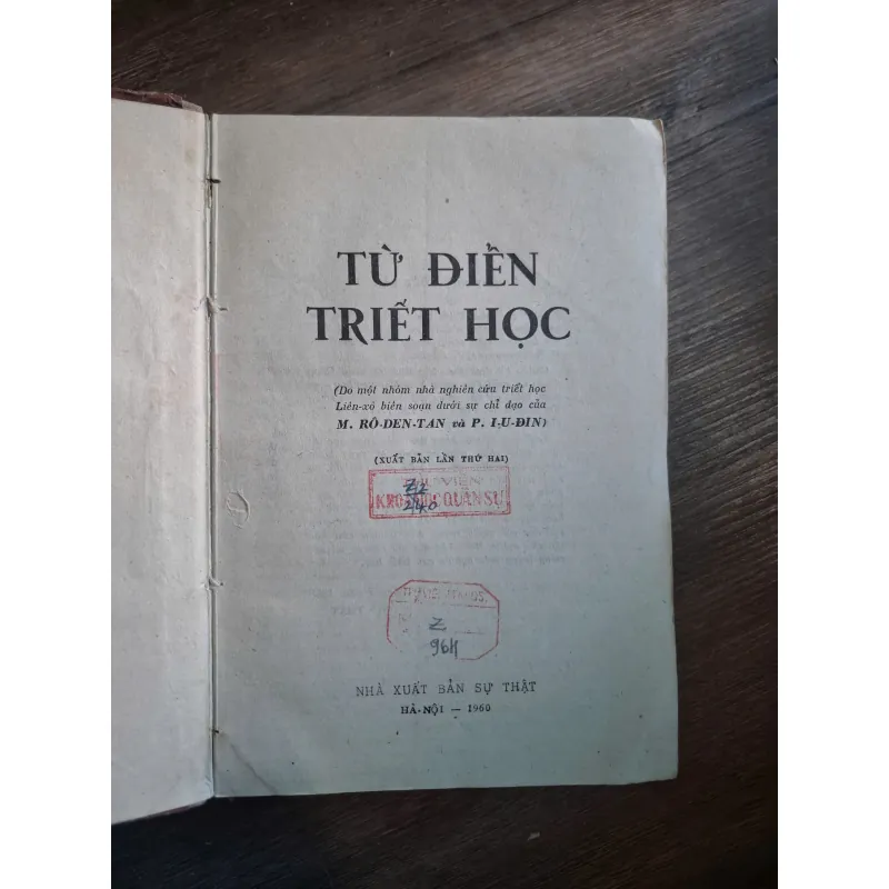 Từ Điển Triết Học - M. Rô-đen-tan và P. I-u-đin (Chủ đạo) - Triết học, Từ điển 728891