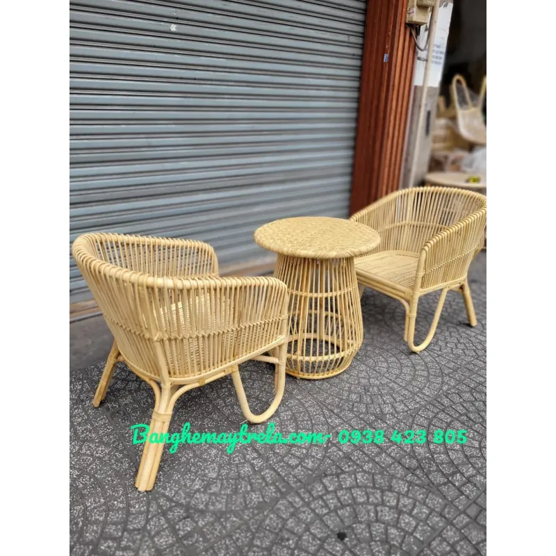Bộ bàn ghế mây uống trà phòng ngủ 590158