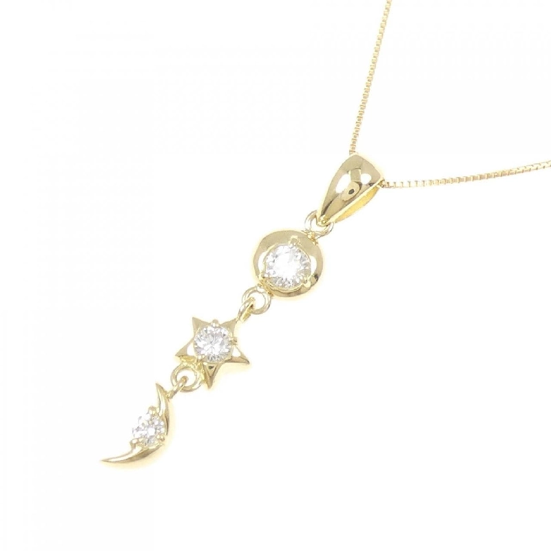 K18YG Ngôi sao × Mặt trăng Dây chuyền kim cương 0.25CT - Hàng hiệu Chính hãng 859694