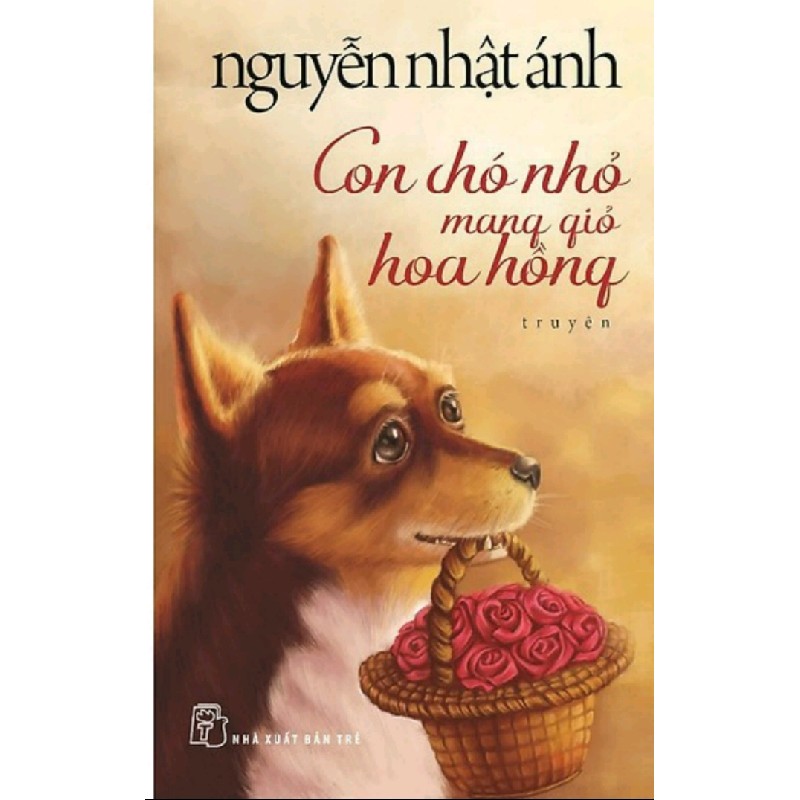 Con chó nhỏ mang giỏ hoa hồng 4954