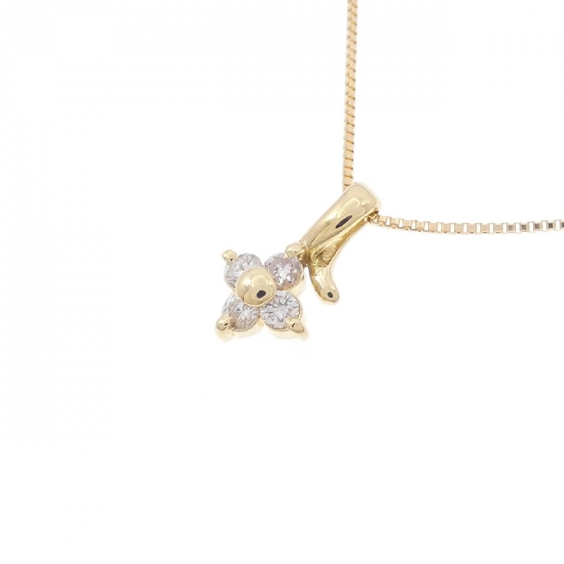 K18YG Hoa Nhẫn Kim Cương Dây Chuyền 0.11CT - Hàng hiệu Chính hãng 863510