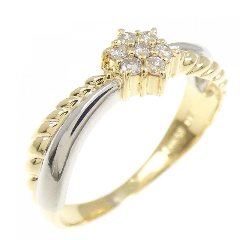 Nhẫn kim cương hoa K18YG/PT900 0.10CT - Hàng hiệu Authentic 854681