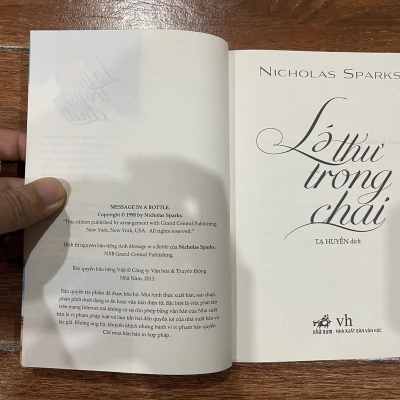LÁ THƯ TRONG CHAI - Nicholas Sparks (8) 693613