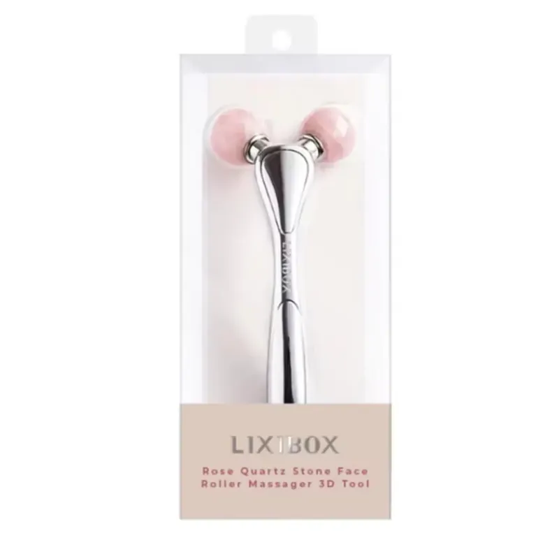 Thanh Lăn Massage Mặt Đá Thạch Anh Hồng Lixibox Rose Quartz Stone Face Roller Massager 3D 595658