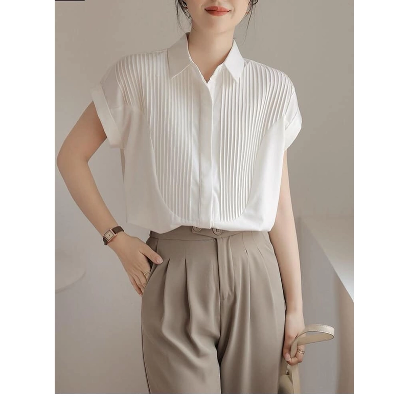 Áo sơ mi trắng, size L, chất mát 379629