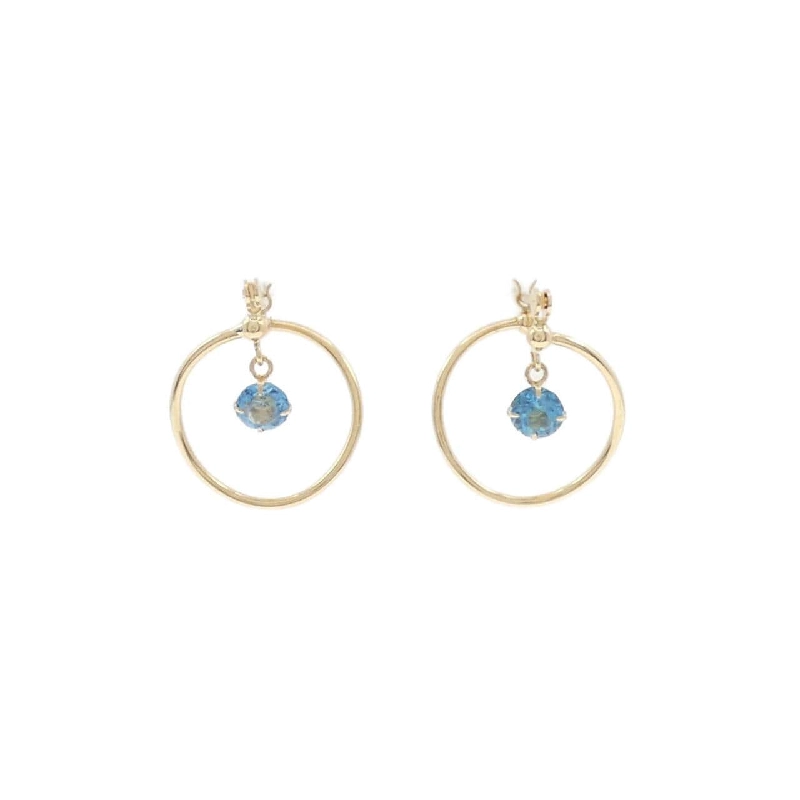 K18YG Blue Topaz Bông tai - Hàng hiệu Chính hãng 870897