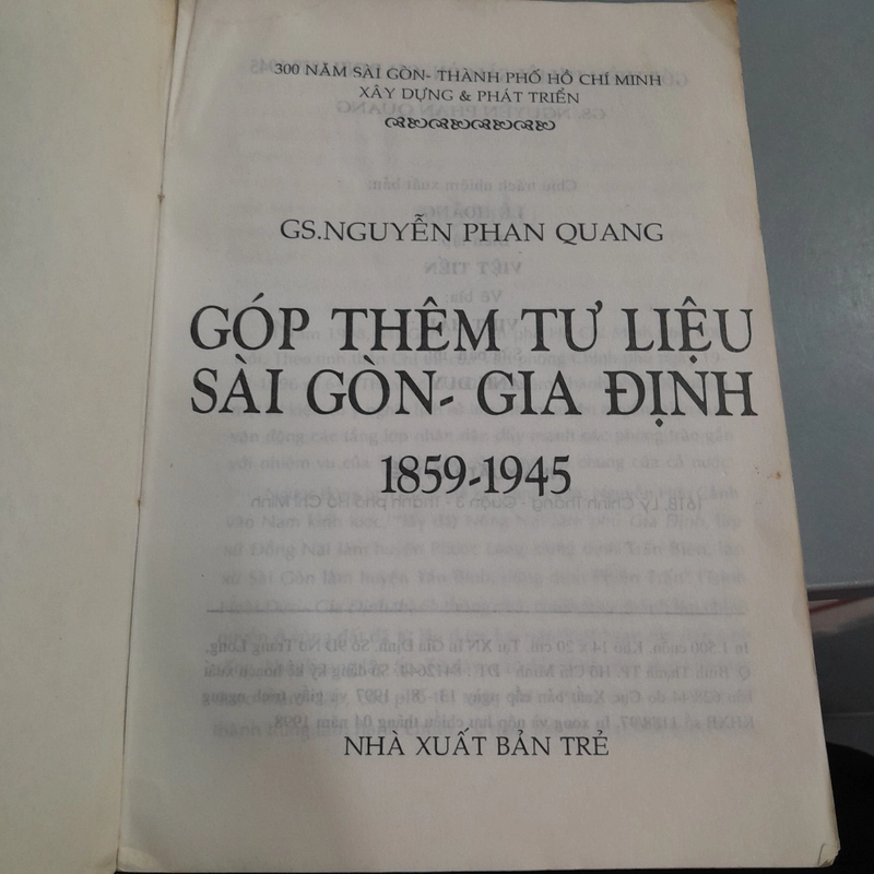 GÓP THÊM  TƯ LIỆU SÀI GÒN - GIA ĐỊNH TỪ 1859 - 1945 - NGUYỄN PHAN QUANG 463161