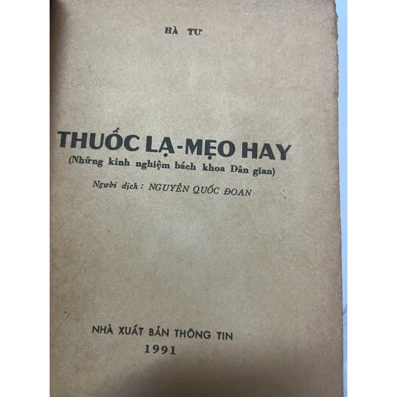 Thuốc lạ mẹo hay – Hà Tư 991842