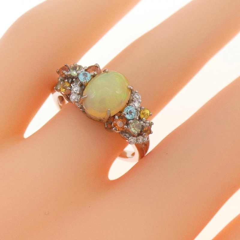 K18WG Nhẫn đá màu - Hàng hiệu Authentic 851271