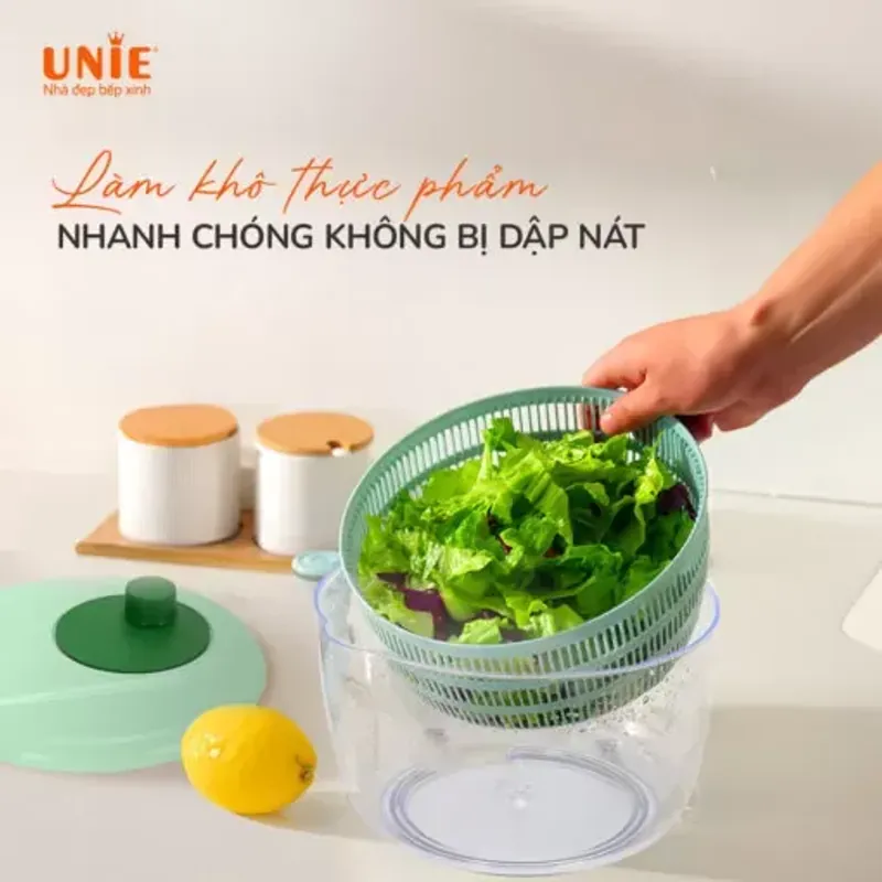 Bộ dụng cụ quay vắt đa năng Unie US4000M dung tích 4L, 7in1 cắt-thái-bào 573543