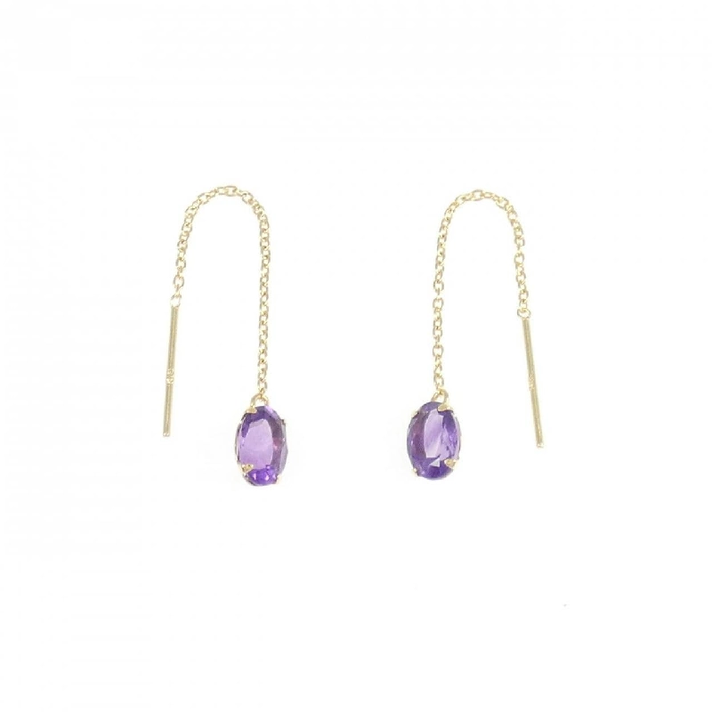 K18YG Amethyst Bông tai - Hàng hiệu Chính hãng 874782