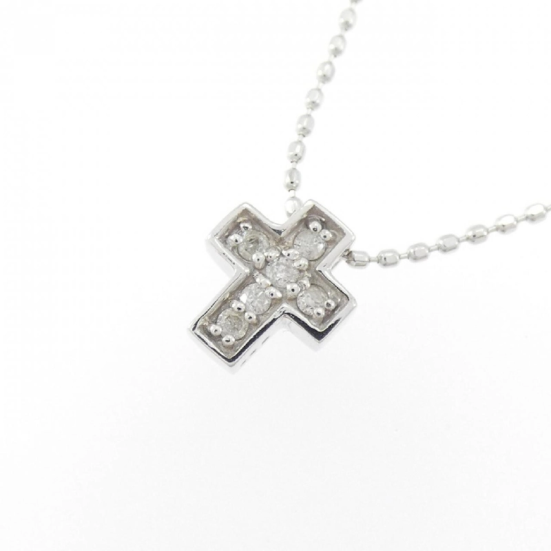 K18WG Dây chuyền kim cương chéo 0.05CT - Hàng hiệu Authentic 857919