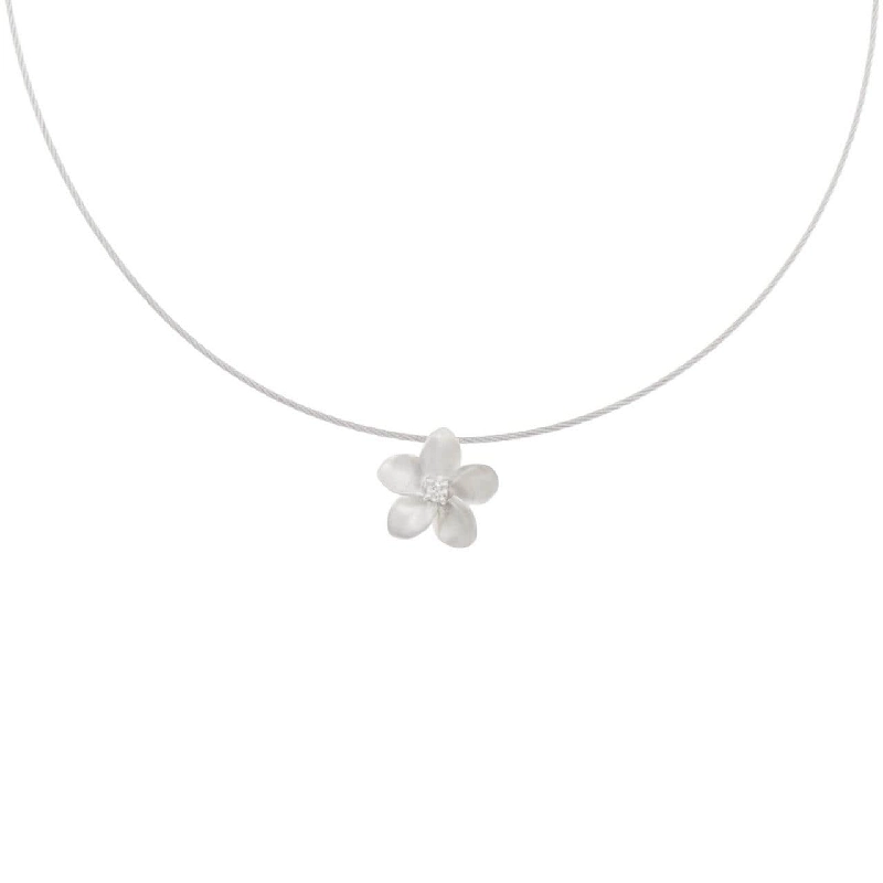 K18WG Hoa Kim Cương Dây Chuyền 0.035CT - Hàng hiệu Chính hãng 859154