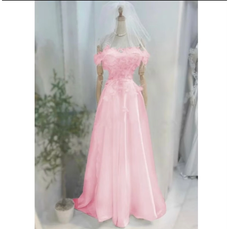 Đầm maxi kết hoa đính lông vũ, size M, mặc 1 lần  461959