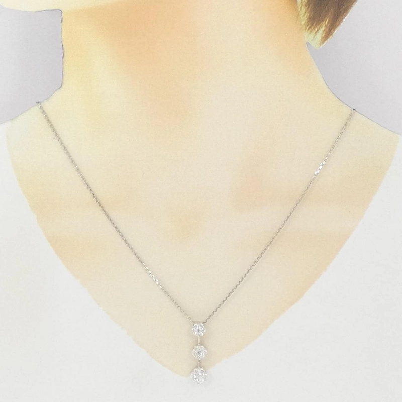 K18WG/PT850 Dây chuyền kim cương 1.00CT - Hàng hiệu Authentic 848453