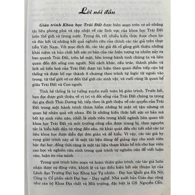 GIÁO TRÌNH KHOA HỌC TRÁI ĐẤT 759963