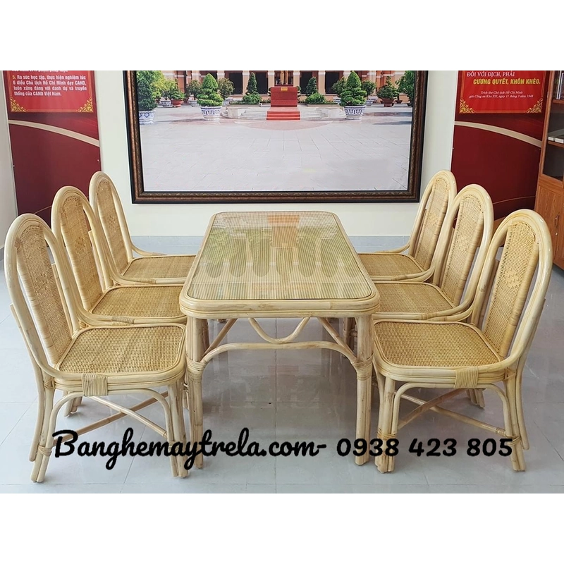 Bộ bàn ghế ăn mây hiện đại 473174