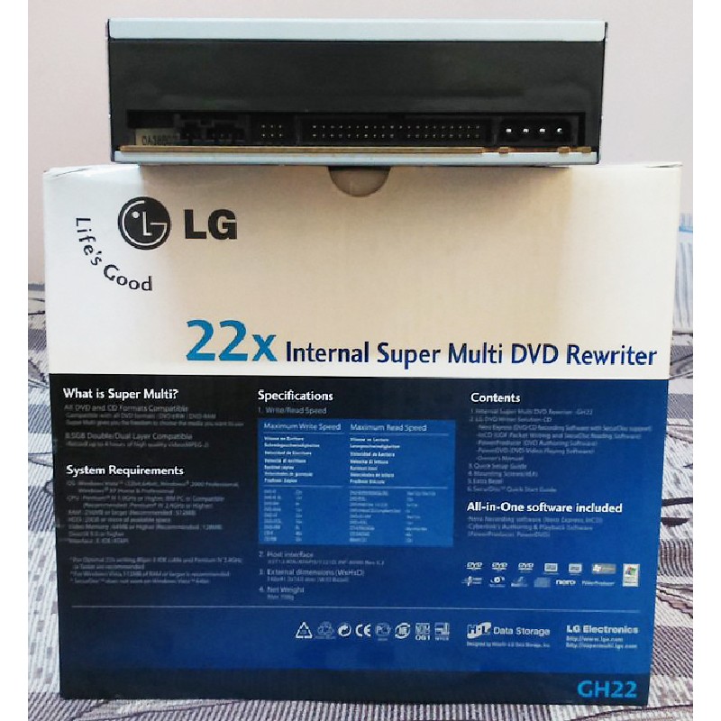 Ổ đĩa quang LG 22x Internal Super Multi DVD Rewriter (LG GH22NP20) 13037