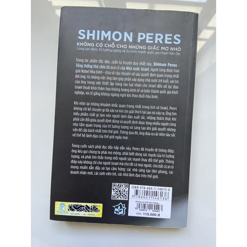 Không có chỗ cho những giấc mơ nhỏ - Shimon Peres , đã qua sử dụng 747859