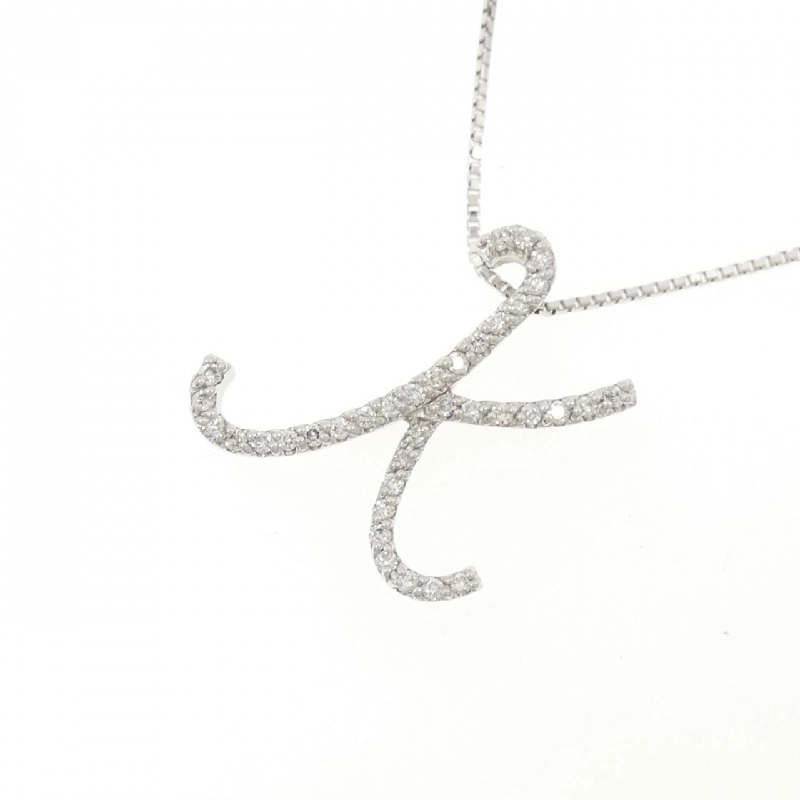 K18WG Chữ cái K Dây chuyền kim cương 0.20CT - Hàng hiệu Chính hãng 866709
