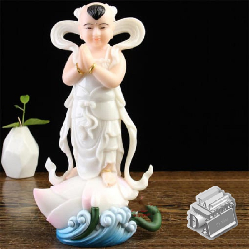 Tượng Đá Tiểu Đồng Tử Cao 50cm Điêu Khắc Tỉ Mỉ - Đẹp Mắt 3527