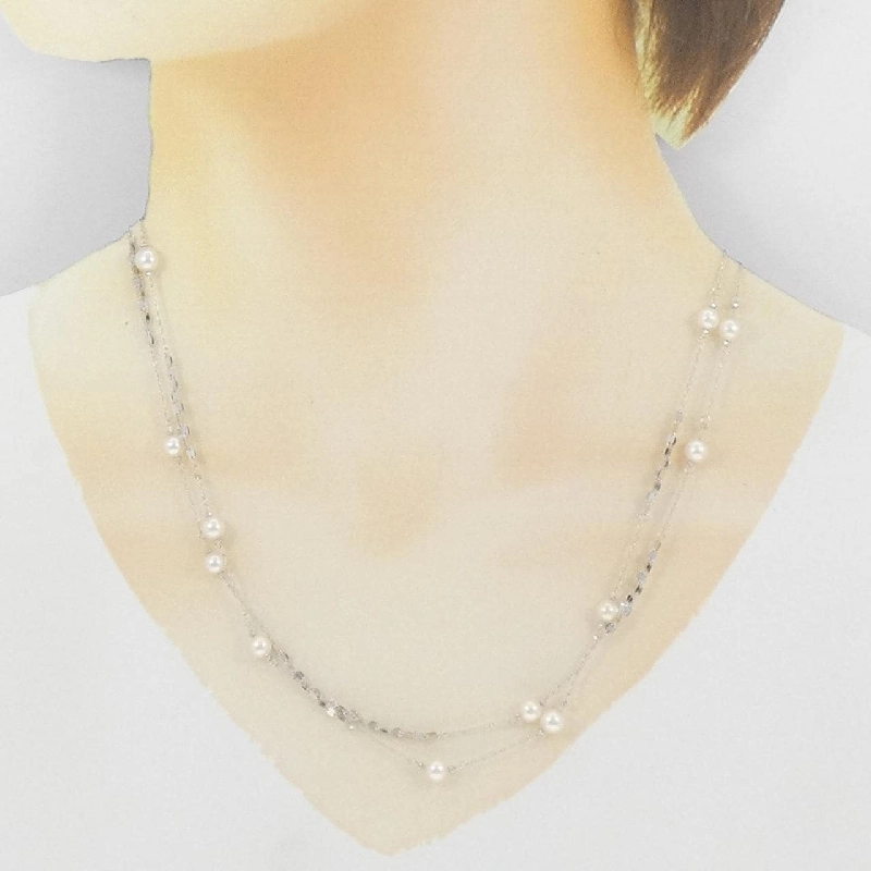 K18WG Ngọc trai Akoya Dây chuyền - Hàng hiệu Authentic 847087