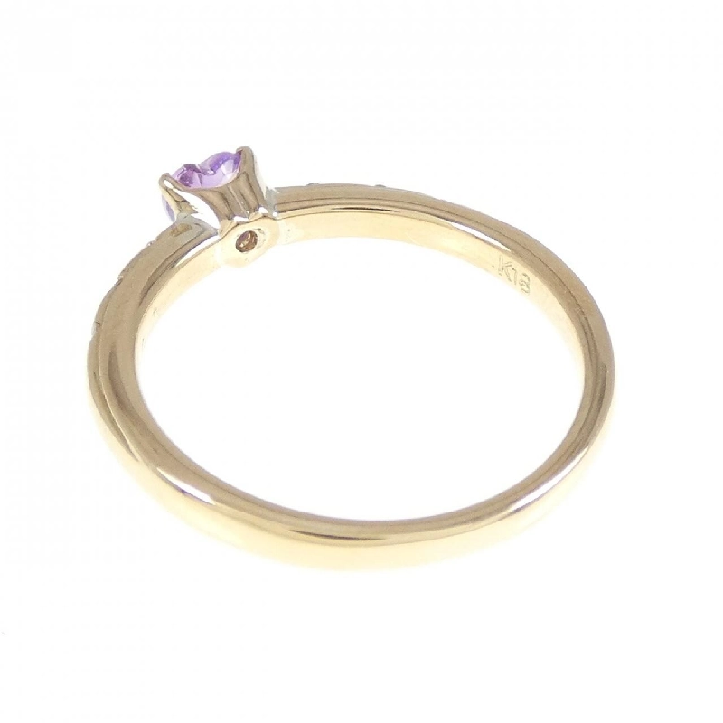 Nhẫn Amethyst K18YG hình trái tim 670018