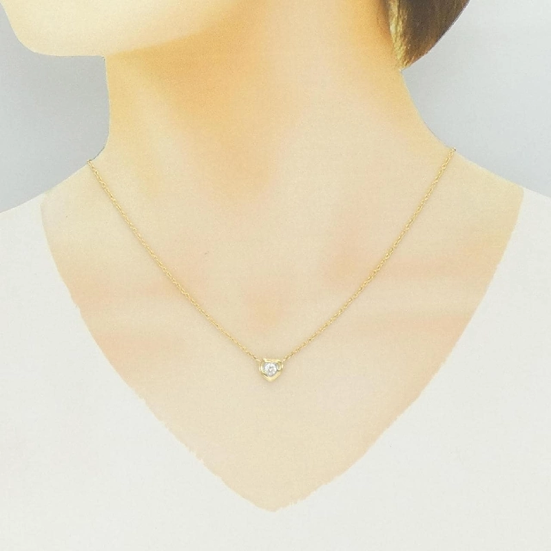 Dây chuyền kim cương hình trái tim K18YG/K18WG 0.21CT - Hàng hiệu Chính hãng 856265