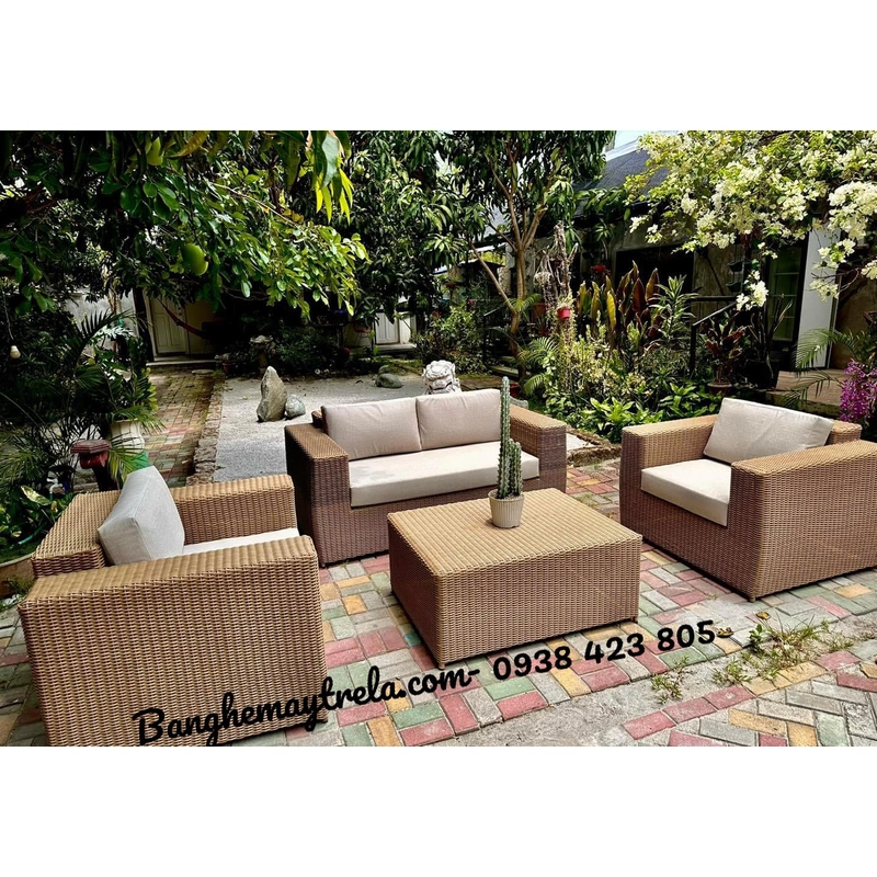 Bàn ghế sofa giả mây 469707