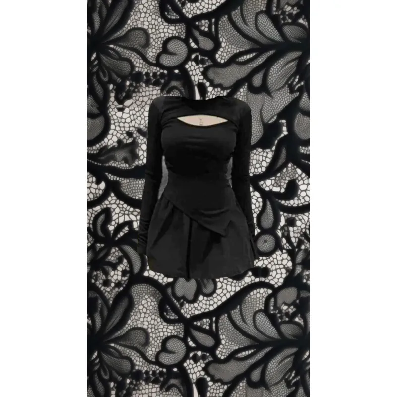 Set váy Y2K đen 990844