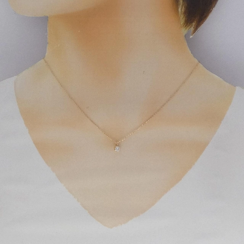 K18YG Solitaire Dây chuyền kim cương 0.302CT - Hàng hiệu Chính hãng 857025