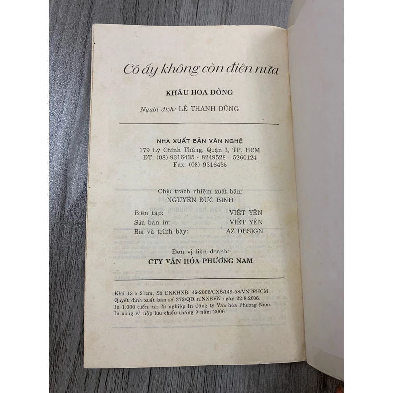 Cô ấy không còn điên nữa - khâu đông hoa. 999 465964