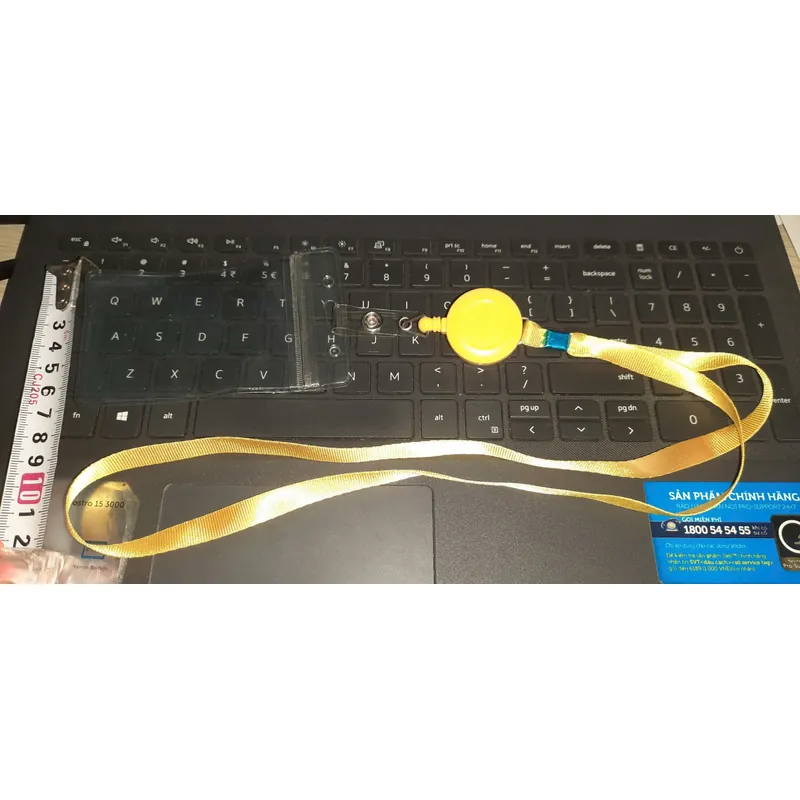 Dây đeo + thẻ nhân viên HB88 top FC mobile học sinh sinh viên co rút bản 1cm màu vàng trẻ trung 1064258