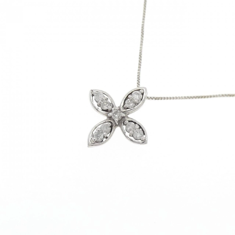 K18WG/750WG Hoa Tai Kim Cương Dây Chuyền 0.10CT - Hàng hiệu Chính hãng 860568