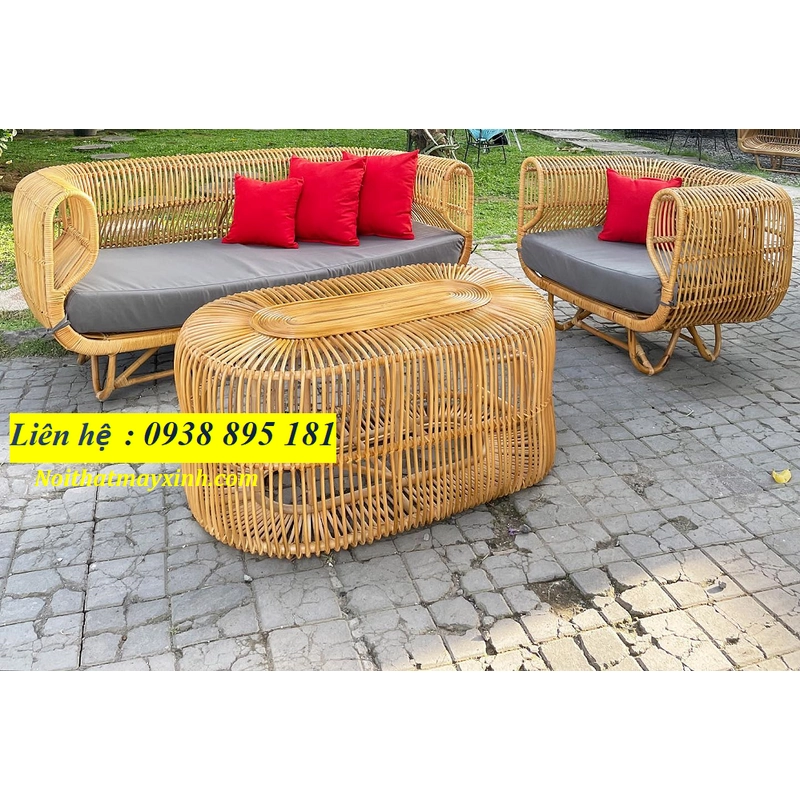 Sofa mây tự nhiên phòng khách bảo hành 12 tháng 365795