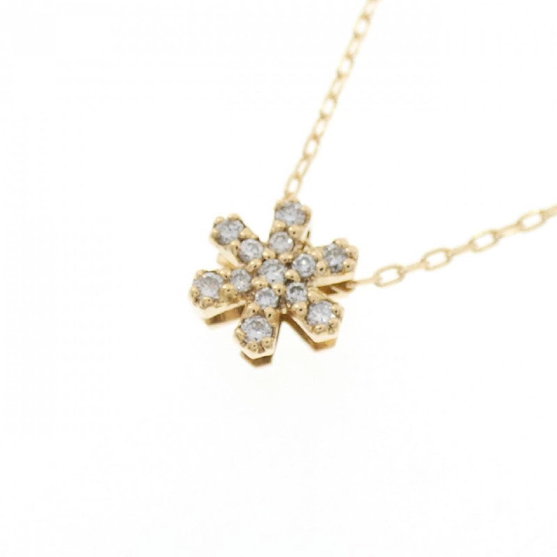 K18YG Tuyết Flake Kim Cương Dây Chuyền 0.14CT - Hàng hiệu Chính hãng 858988