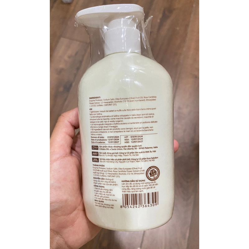 NƯỚC GIẶT ĐỒ CHIP SOLINA LINGERIE WASH NGUYÊN SEAL GIÁ NY 145k 517148